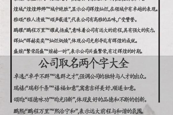 中国公司起名技巧与创意建议